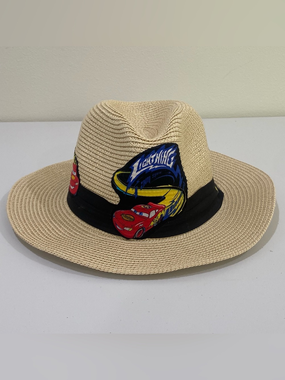 Disney Pixar Cars Lightning McQueen Kids Straw Fedora Beach Hat Handmade